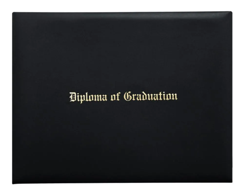 Black Imprinted Diploma Cover - High School Diploma Covers