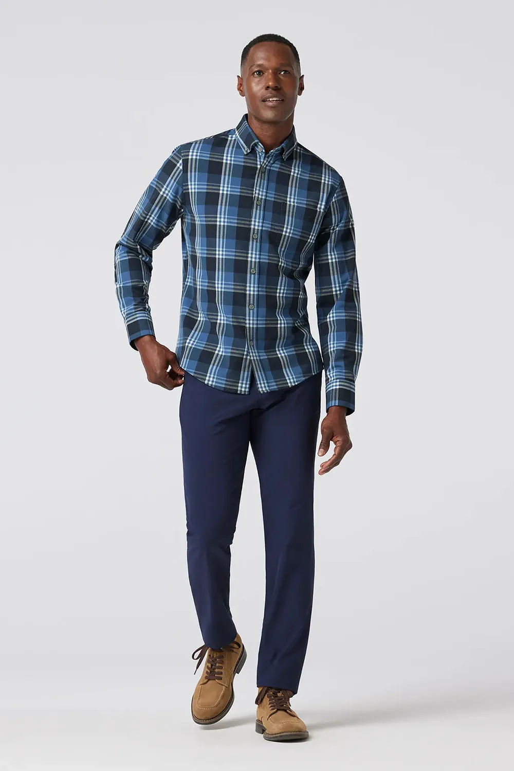 CITY FLANNEL Denim Blue William Plaid