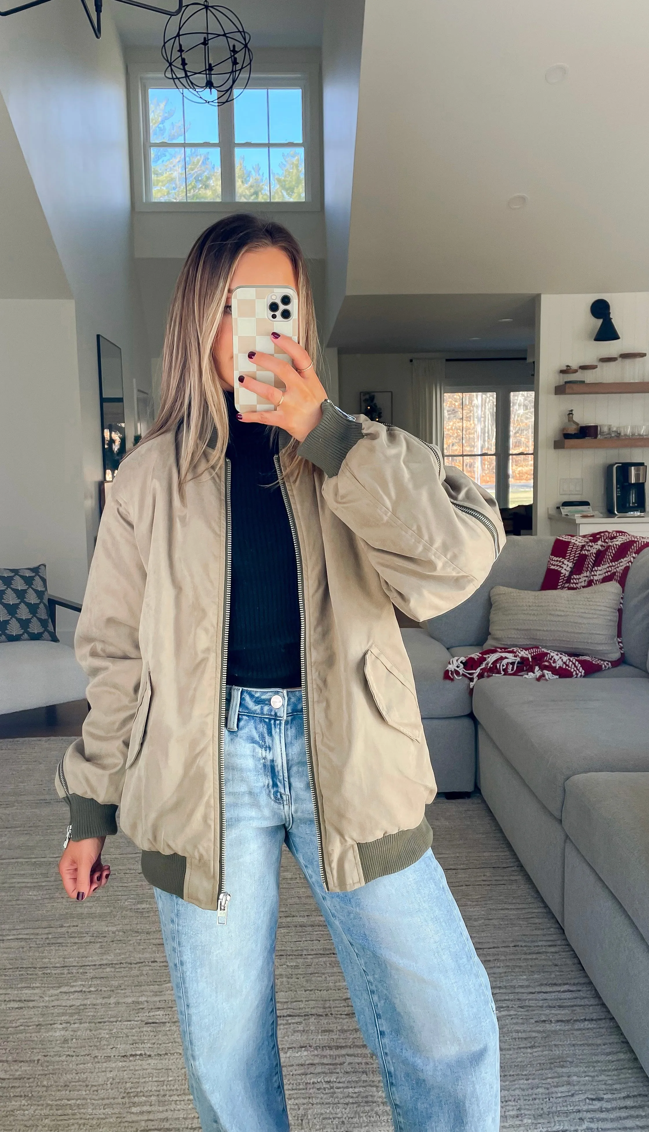 Cool In Khaki Bomber Jacket