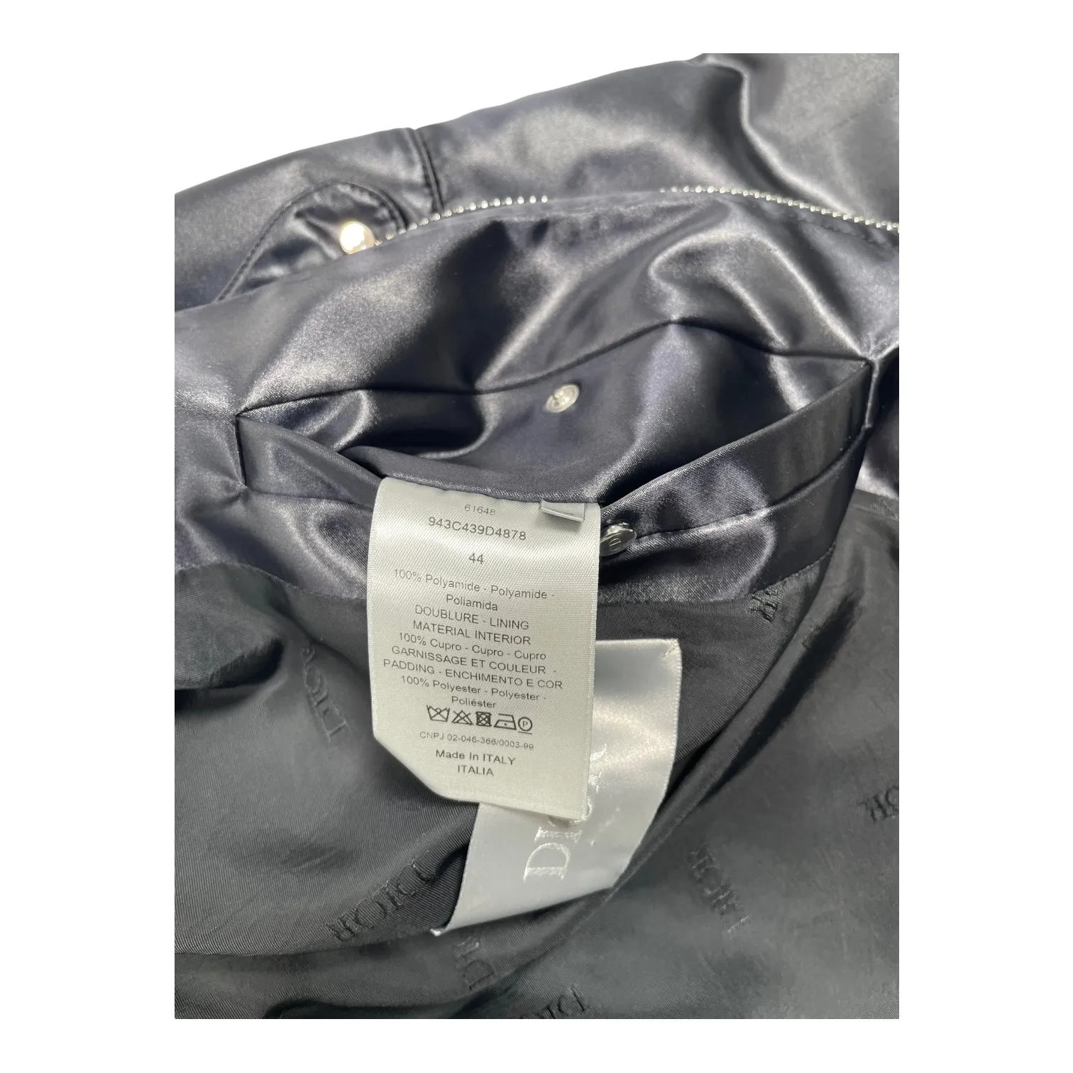 Dior x Shawn Stussy Satin Bomber Jacket Navy Pre-Owned