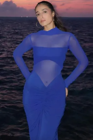 Elegant Cocktail Dress Party Dress Dress Mesh Dress Blue ANITA