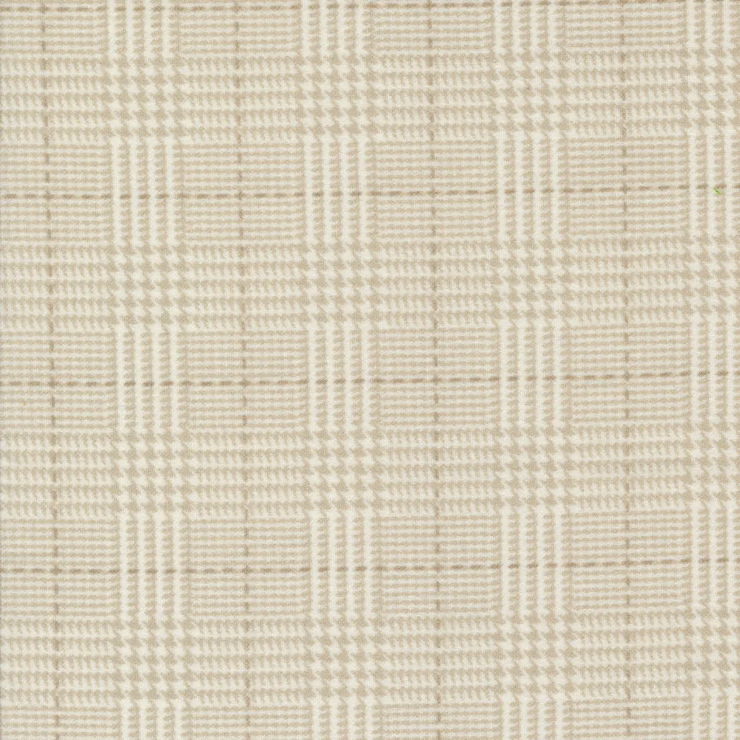 Farmhouse Flannel Houndstooth Plaid Cream 108"