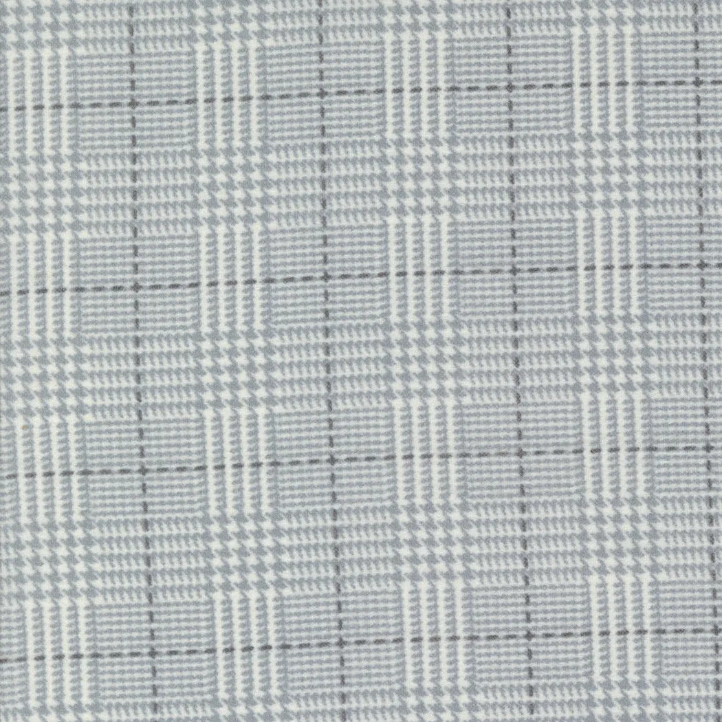 Farmhouse Flannel Houndstooth Plaid Grey 108"