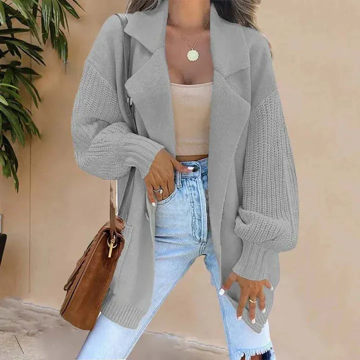 Juliëtte Cardigan | Elegante gestrickte Cardigan mit gefaltetem Kragen für Damen