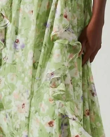Noya Dress in Green Floral | Green Floral