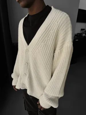 Oversize Crop Cardigan - Cremé